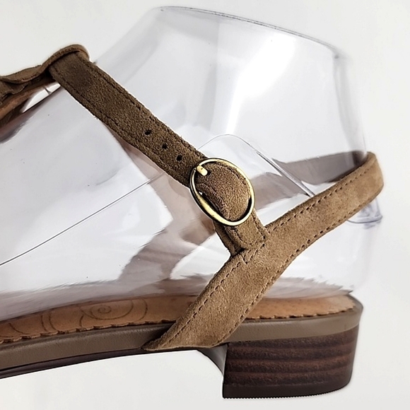 Indigo By Clarks Tan Suede Leather Slingback Strappy Sandals Low Heel Size 7M - Picture 9 of 16